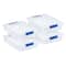 Iris® 5.5qt. Clear Clip Boxes with Lids & Blue Latches, 4ct.